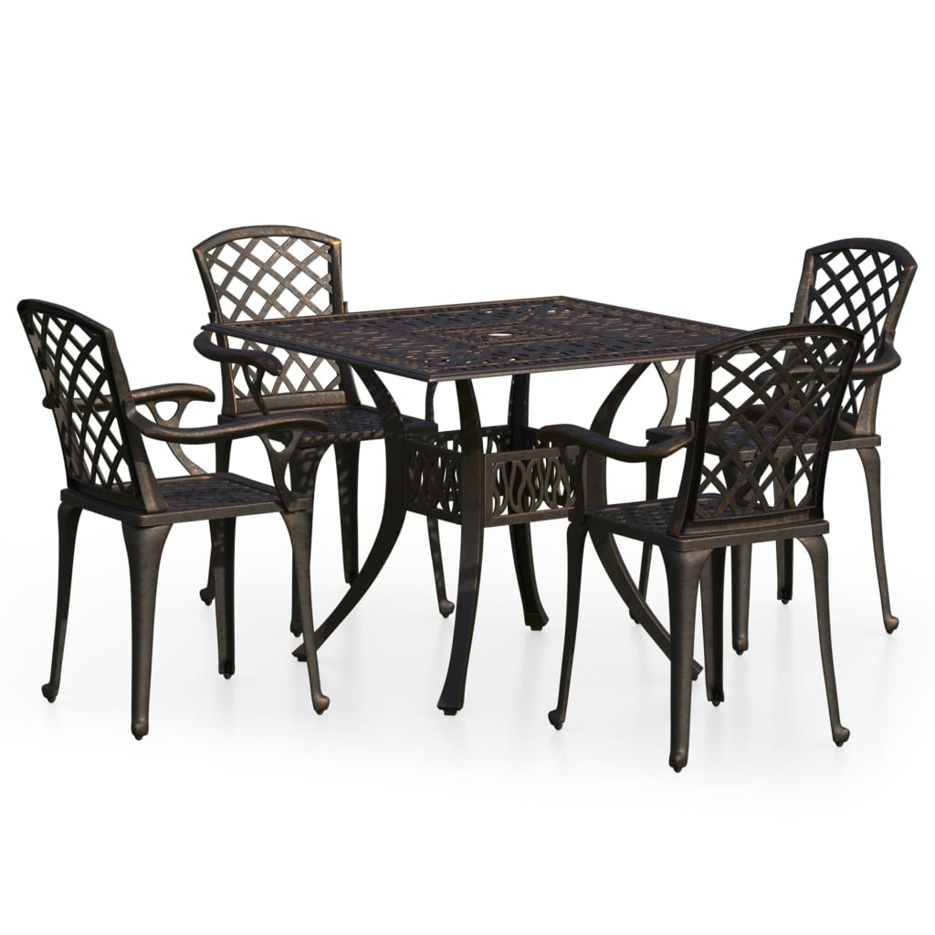 

vidaXL 5 Piece Bistro Set Cast Aluminum Bronze