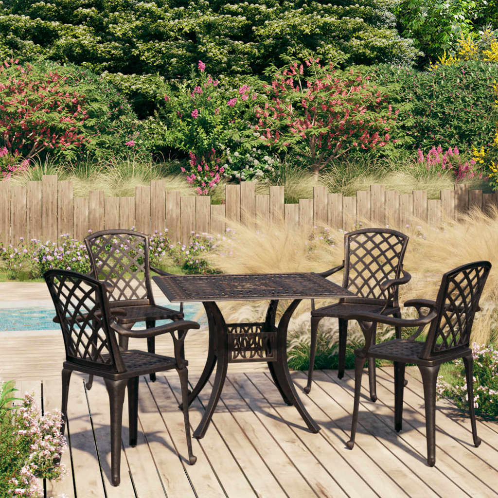 vidaXL 5-tlg. Bistro-Set Aluminiumguss Bronzen