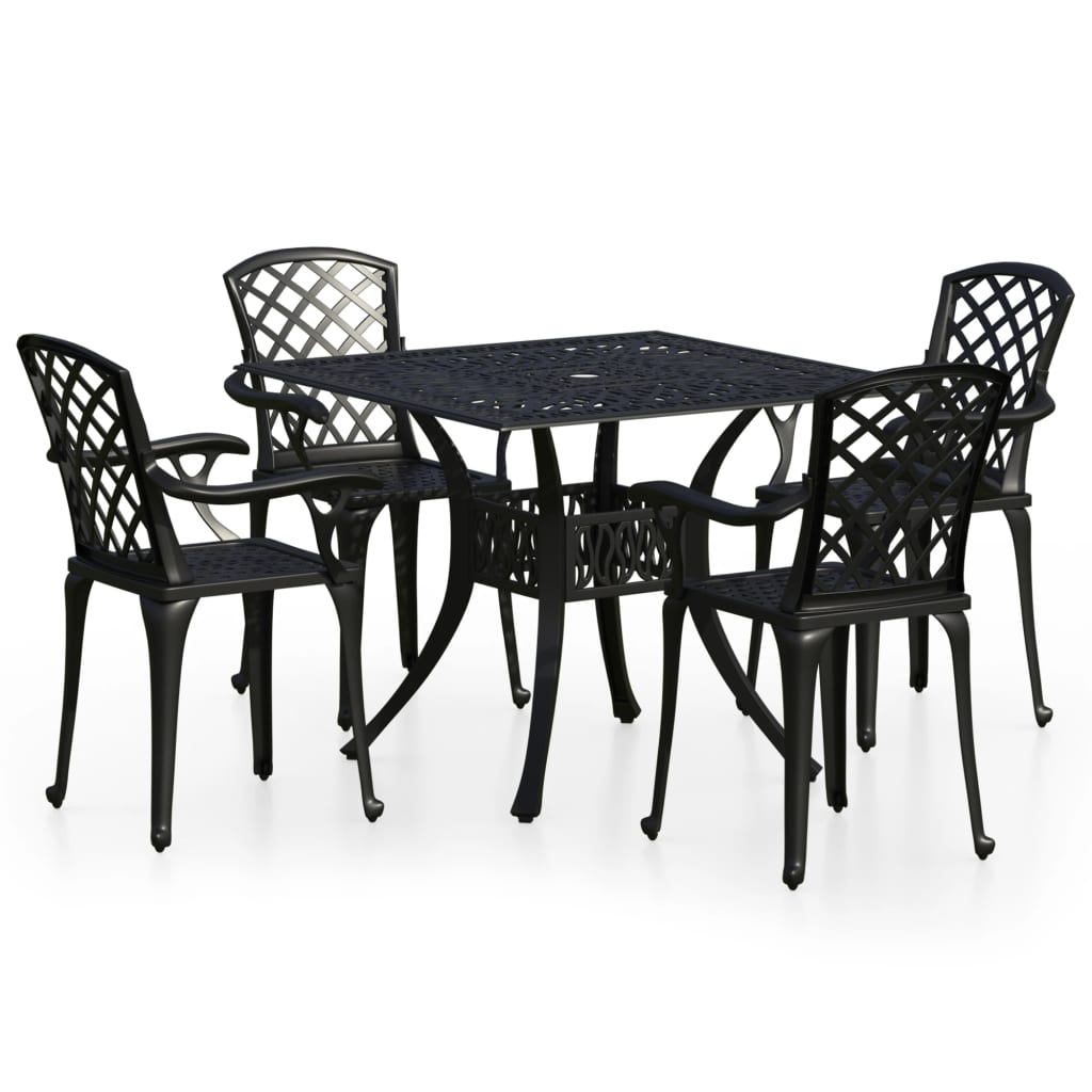 

vidaXL 5 Piece Bistro Set Cast Aluminum Black