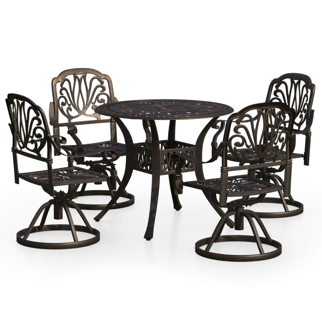 

vidaXL 5 Piece Bistro Set Cast Aluminum Bronze