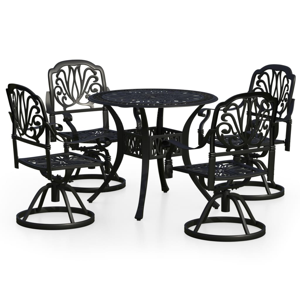 

vidaXL 5 Piece Bistro Set Cast Aluminum Black