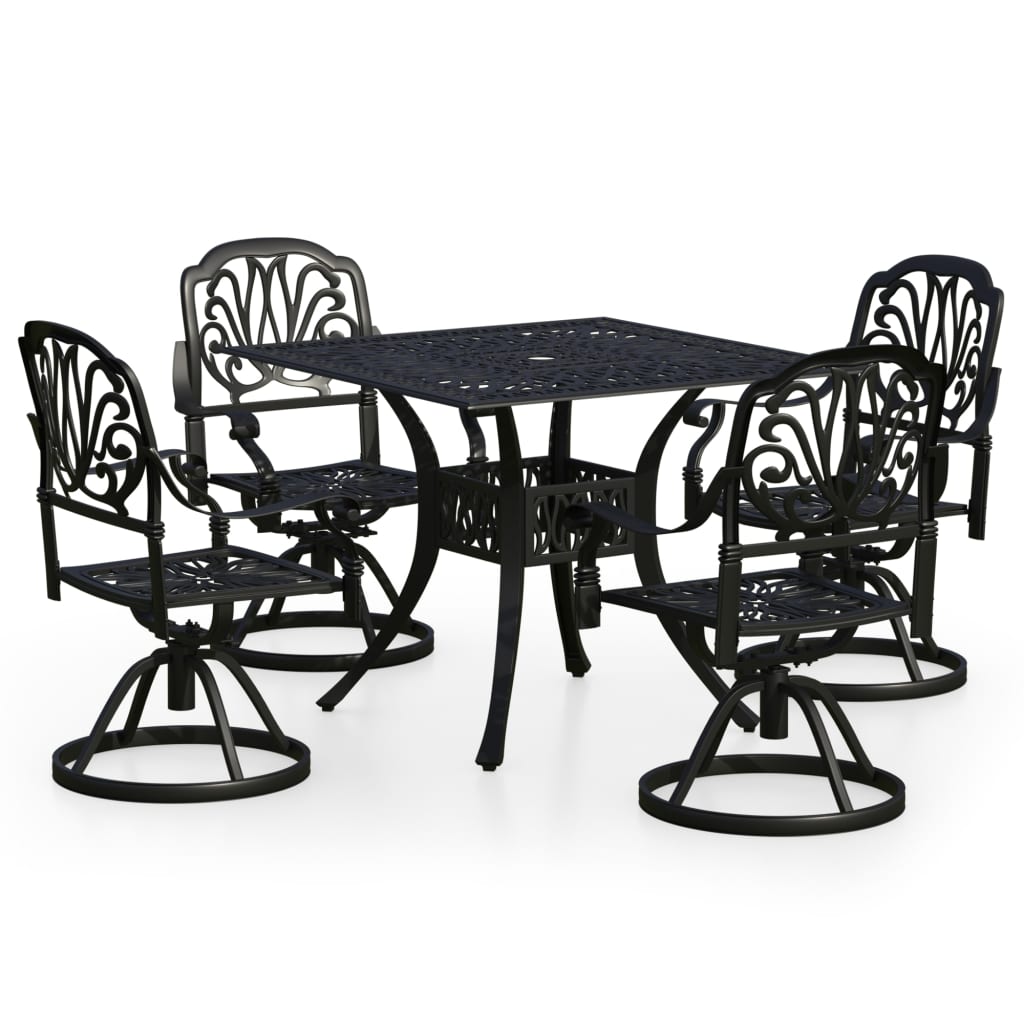 

vidaXL 5 Piece Bistro Set Cast Aluminum Black