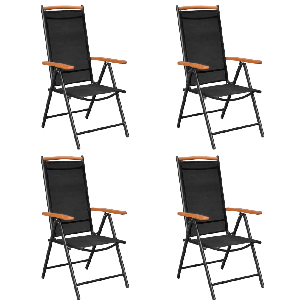 vidaXL 5-delige Tuinset aluminium zwart afbeelding