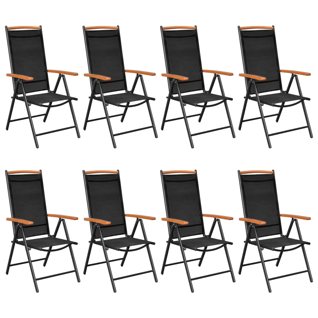 

vidaXL 9-delige Tuinset aluminium zwart