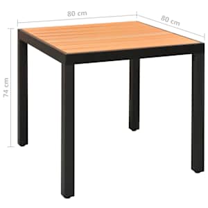 5dílný zahradní jídelní set hliník černý - obrázek 11