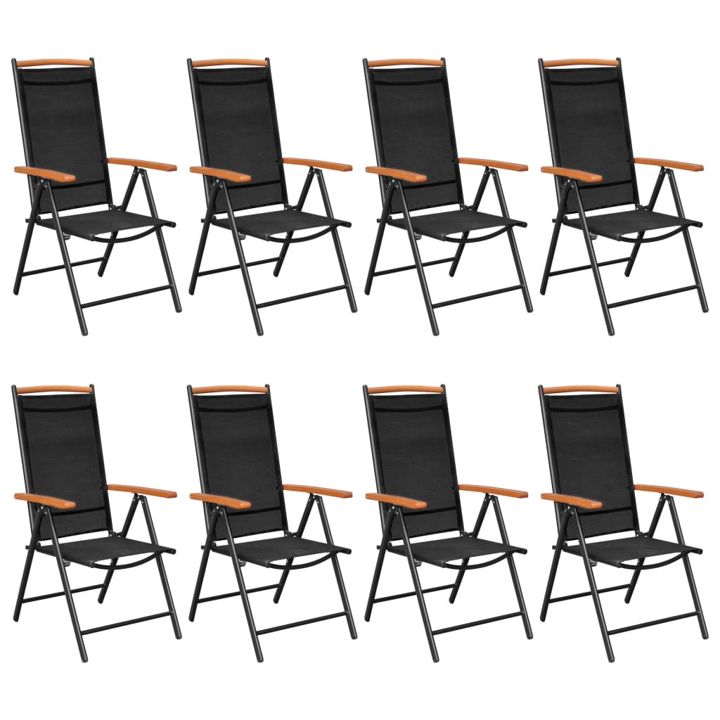 

vidaXL 9-delige Tuinset aluminium zwart