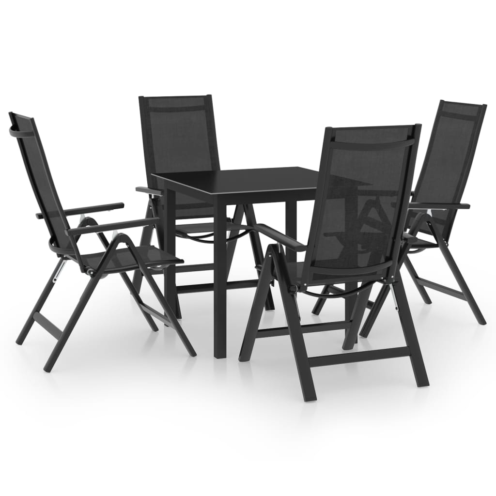 Set mobilier de grădină, 5 piese, antracit, aluminiu