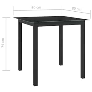 5dílný zahradní jídelní set hliník antracitový - obrázek 14