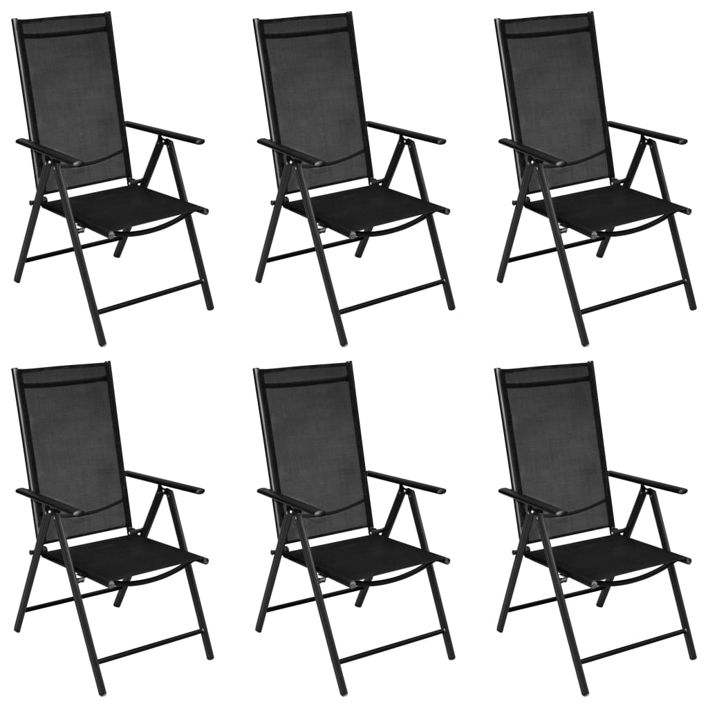 vidaXL 7-delige Tuinset aluminium zwart afbeelding