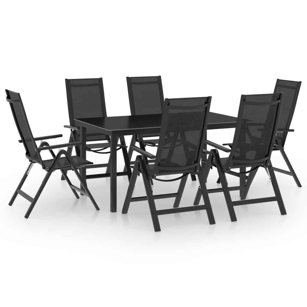 vidaXL Set mobilier de grădină, 7 piese, antracit, aluminiu