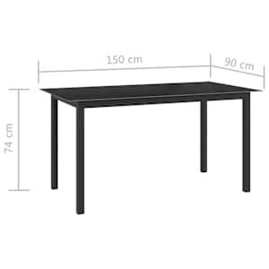 7dílný zahradní jídelní set hliník antracitový - obrázek 14