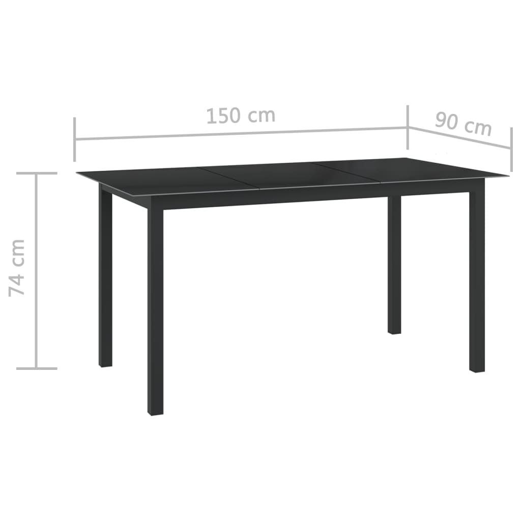 7dílný zahradní jídelní set hliník antracitový - obrázek 14