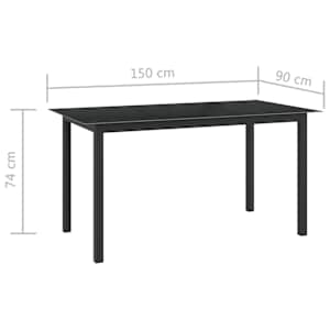 7dílný zahradní jídelní set hliník antracitový - obrázek 14