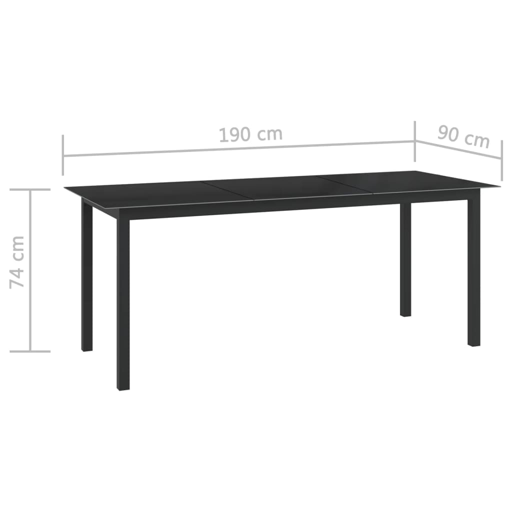 9dílný zahradní jídelní set hliník antracitový - obrázek 14