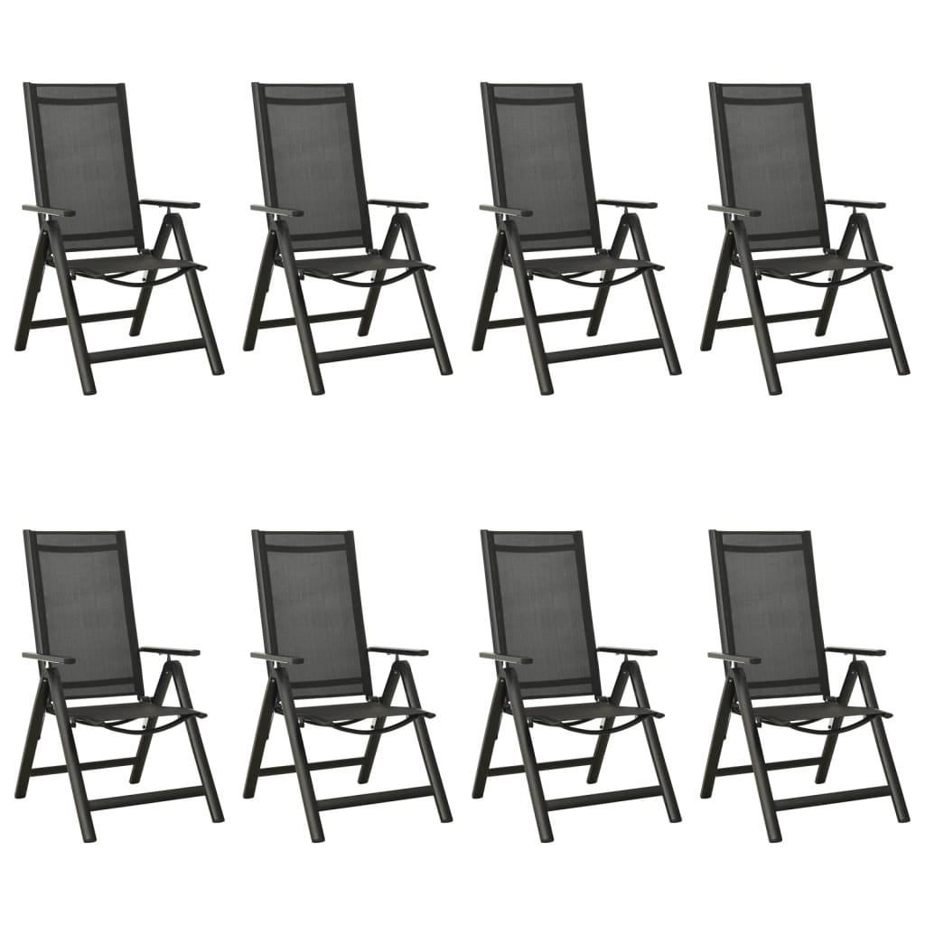 Set mobilier de grădină, 9 piese, antracit, aluminiu