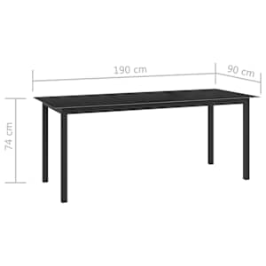 9dílný zahradní jídelní set hliník antracitový - obrázek 14