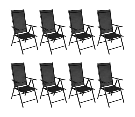 vidaXL Ensemble de salle à manger de jardin 9 pcs Aluminium Noir