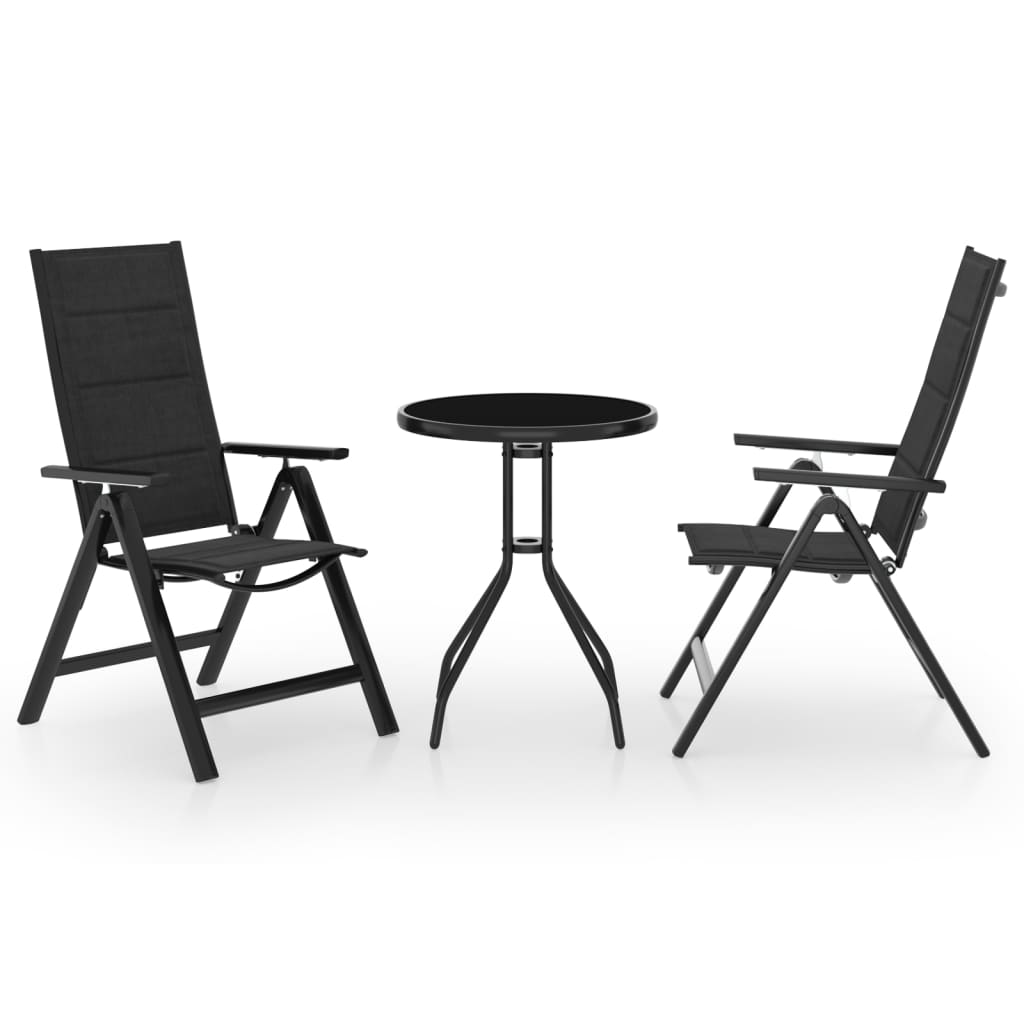 vidaXL 3-tlg. Bistro-Set Schwarz und Anthrazit