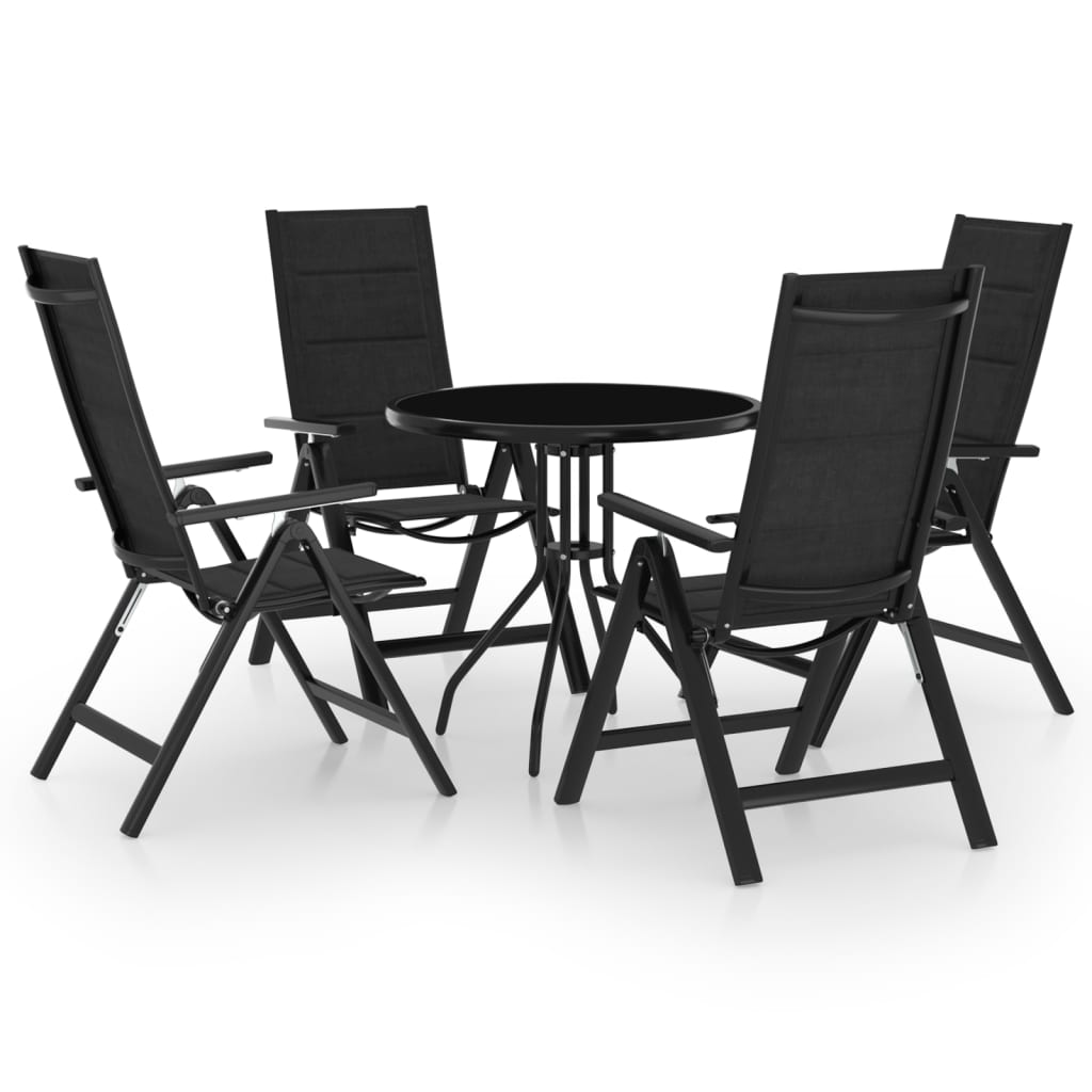 vidaXL Set mobilier bistro, 5 piese, negru și antracit