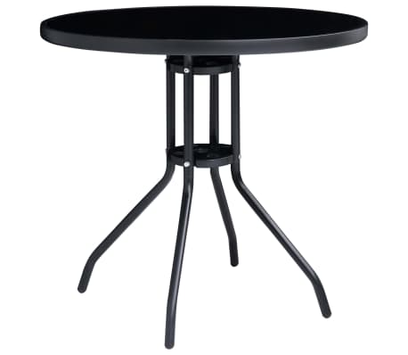 vidaXL Set mobilier bistro, 5 piese, negru și antracit