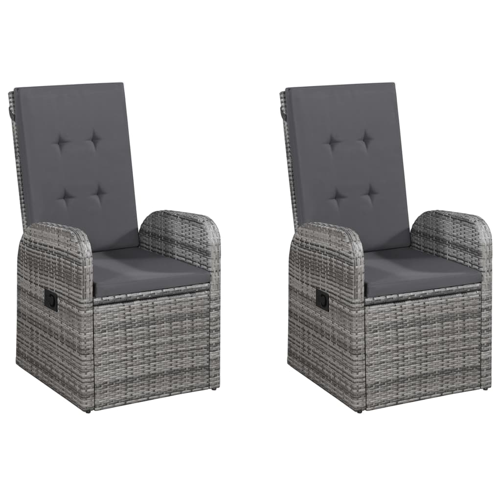 

vidaXL 5-delige Tuinset met kussens poly rattan grijs