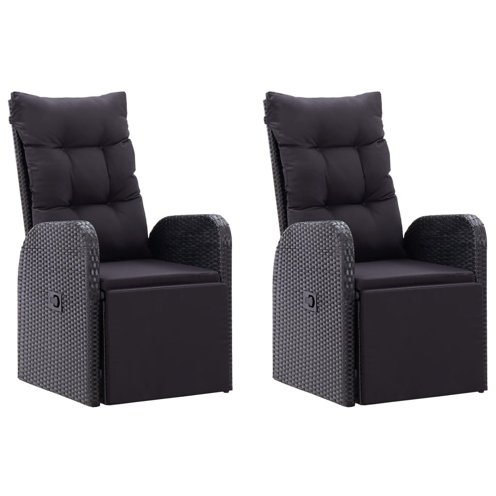 

vidaXL 5-delige Tuinset met kussens poly rattan zwart