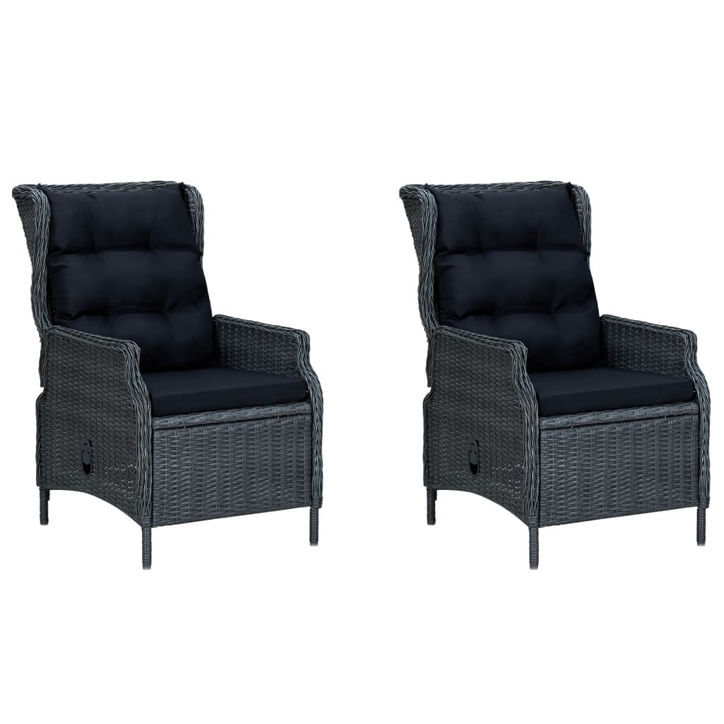 

vidaXL 7-delige Tuinset met kussens poly rattan donkergrijs