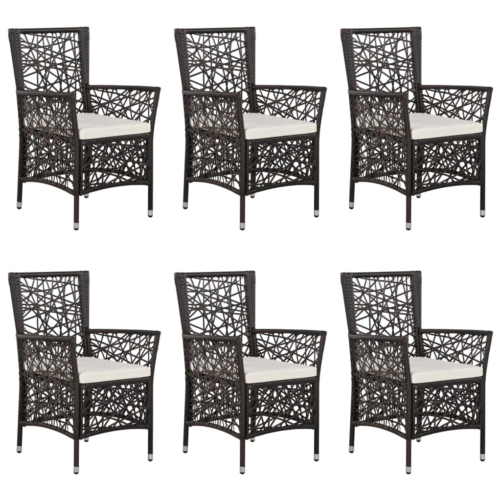 

vidaXL 7-delige Tuinset poly rattan bruin