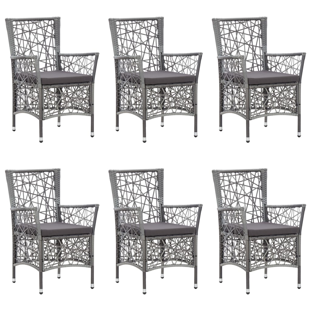 

vidaXL 7-delige Tuinset poly rattan grijs