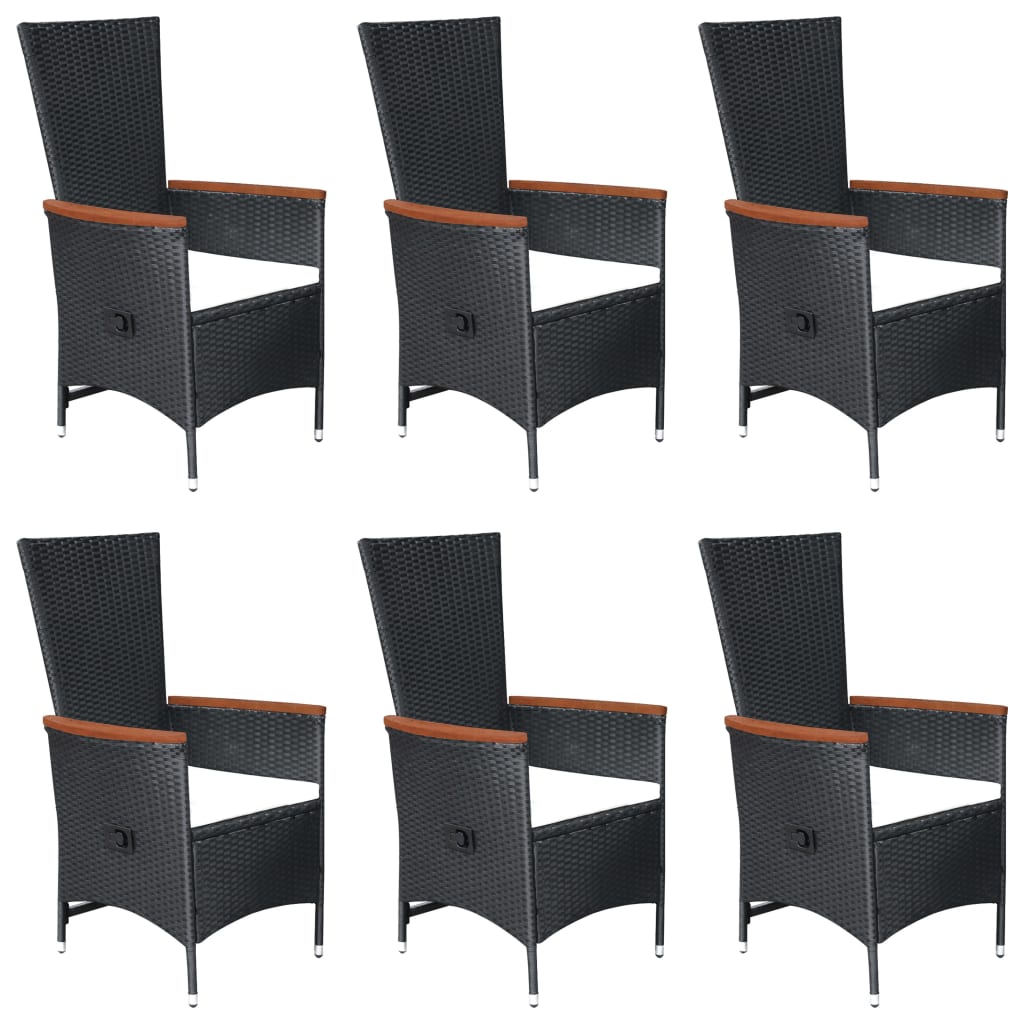 

vidaXL 7-delige Tuinset poly rattan zwart