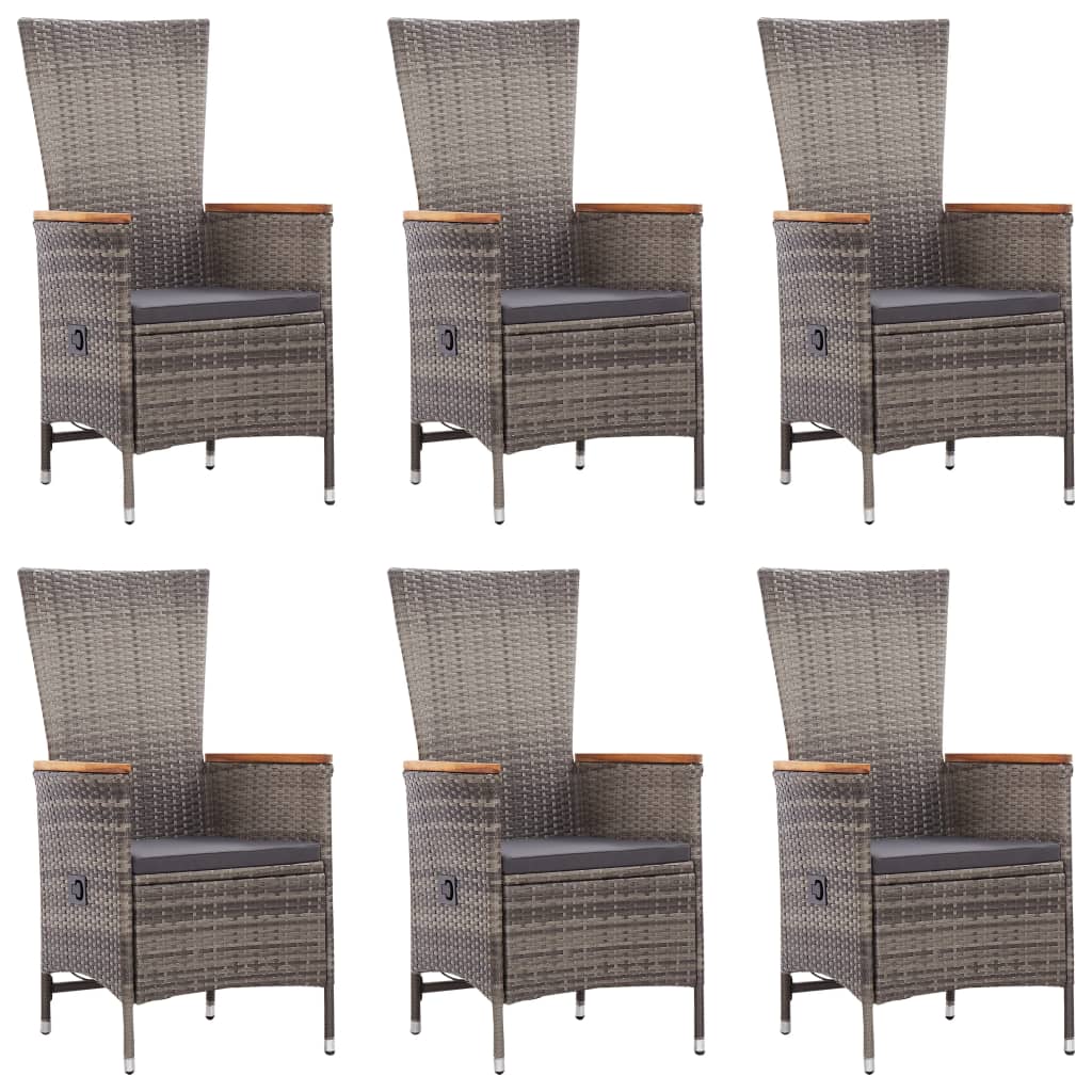 vidaXL 7-delige Tuinset poly rattan grijs afbeelding