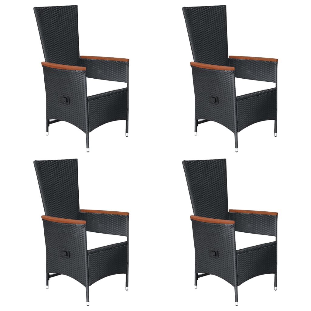 vidaXL 7-delige Tuinset poly rattan zwart afbeelding