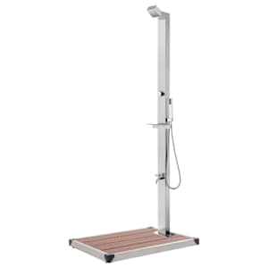Zahradní sprcha s hnědou základnou 225 cm nerezová ocel - obrázek 1