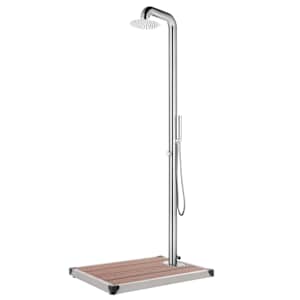 Zahradní sprcha s hnědou základnou 230 cm nerezová ocel - obrázek 1