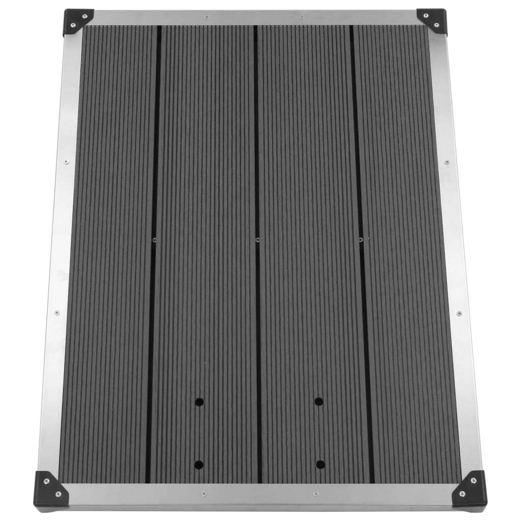 dārza duša ar pelēku pamatni, 220 cm, nerūsējošs tērauds