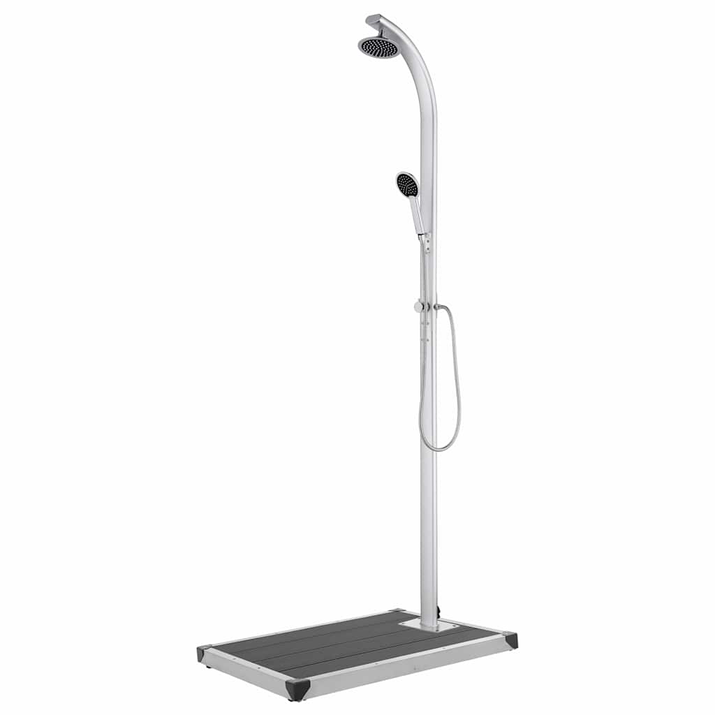 vidaXL Zahradní sprcha s šedou základnou 220 cm hliník