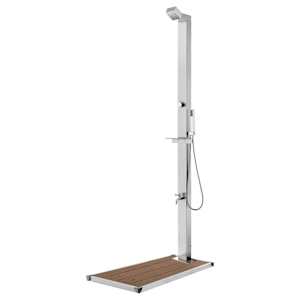 Zahradní sprcha s hnědou základnou 225 cm nerezová ocel - obrázek 1