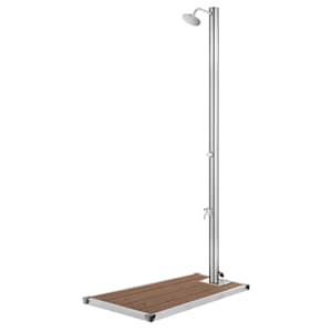 Zahradní sprcha s hnědou základnou 220 cm nerezová ocel - obrázek 1