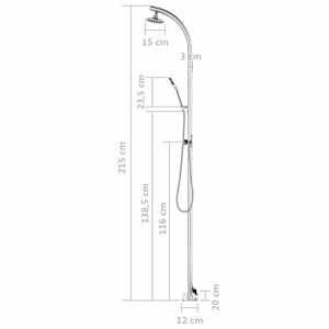 Zahradní sprcha s hnědou základnou 220 cm hliník - obrázek 16
