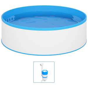 vidaXL lastebassein rippuva pinnapuhastaja ja pumbaga 350x90 cm valge