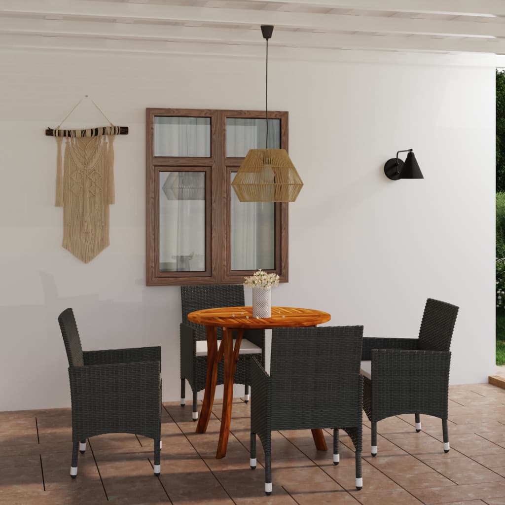vida XL 5-tlg. Garten-Essgruppe Braun