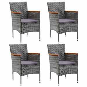 vidaXL Sodo valgomojo baldų komplektas, 5 dalių, pilkos spalvos