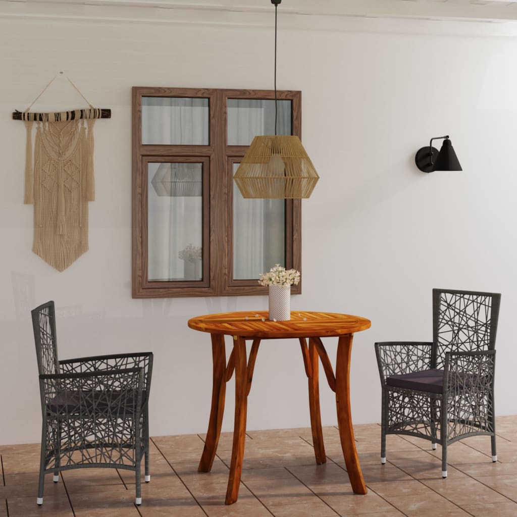 vidaXL Set de masă pentru grădină, 3 piese, gri vidaxl.ro
