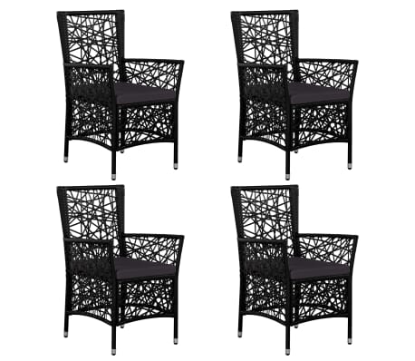 vidaXL 5 Piece Patio Dining Set Black