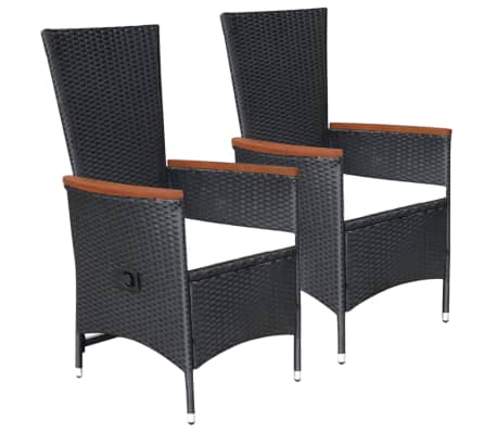 vidaXL Sodo valgomojo baldų komplektas, 3 dalių, juodos spalvos