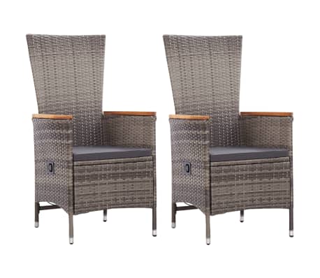 vidaXL Sodo valgomojo baldų komplektas, 3 dalių, pilkos spalvos