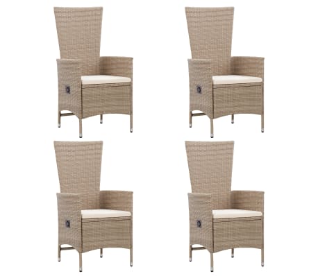 vidaXL Sodo valgomojo komplektas, 5 dalių, smėlio spalvos