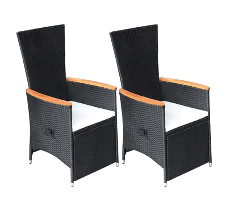 vidaXL Sodo valgomojo baldų komplektas, 5 dalių, juodos spalvos