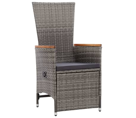 vidaXL Sodo valgomojo baldų komplektas, 5 dalių, pilkos spalvos