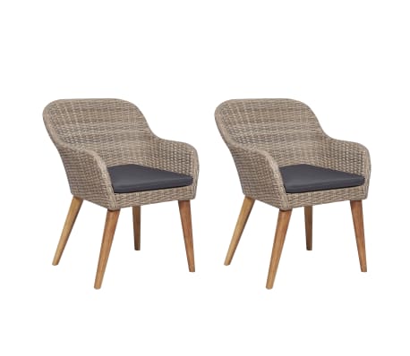 vidaXL Sodo valgomojo baldų komplektas, 3 dalių, rudos spalvos